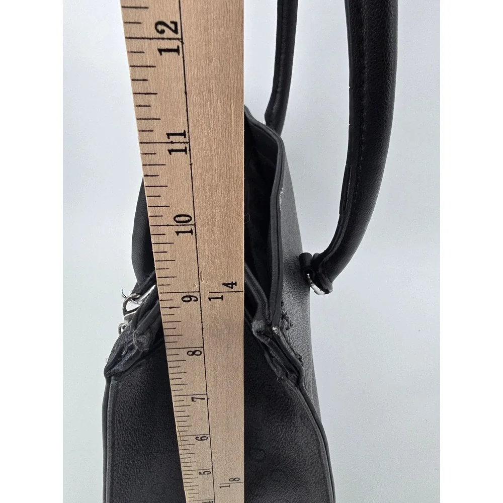 GUESS Pampa Tote Bag - Black Monogram Satchel Shoulder Bag